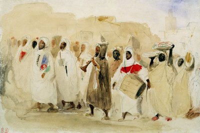 Procession of Musicians in Tangier by Ferdinand Victor Eugene Delacroix